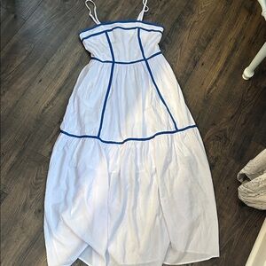 Commense CONTRAST TRIM SQUARE NECK MIDI CAMI DRESS